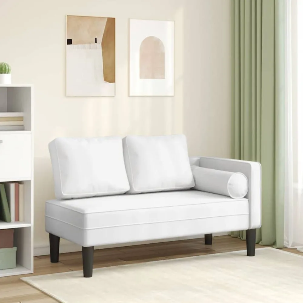 vidaXL Chaise longue avec coussins similicuir