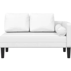 vidaXL Chaise longue avec coussins similicuir