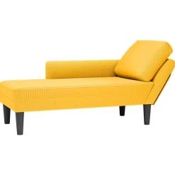 vidaXL Chaise longue avec coussin tissu en velours côtelé