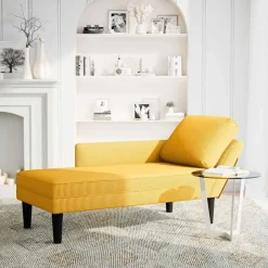 vidaXL Chaise longue avec coussin tissu en velours côtelé