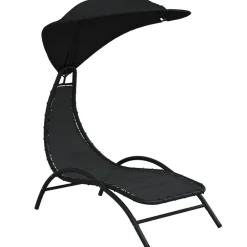 vidaXL Chaise longue avec auvent 167x80x195 cm tissu et acier