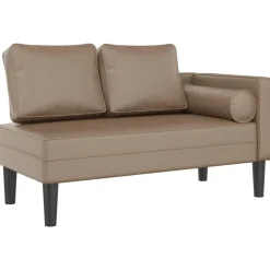 Fauteuils Et Chaises-vidaXL Chaise longue avec coussins similicuir Cappuccino