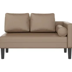 Fauteuils Et Chaises-vidaXL Chaise longue avec coussins similicuir Cappuccino