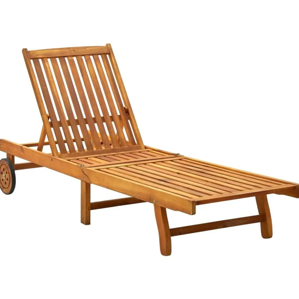 Mobilier De Jardin-vidaXL Chaise longue bois d'acacia solide Marron