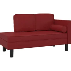 vidaXL Chaise longue coussins et traversin similicuir