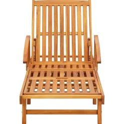 vidaXL Chaise longue de jardin avec coussin Bois d'acacia solide