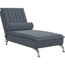 vidaXL Chaise longue de massage avec traversin velours
