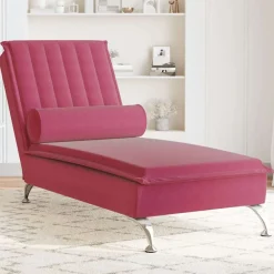 vidaXL Chaise longue de massage avec traversin velours