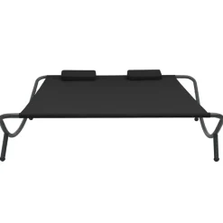 Mobilier De Jardin-vidaXL Chaise longue d'extérieur tissu Noir