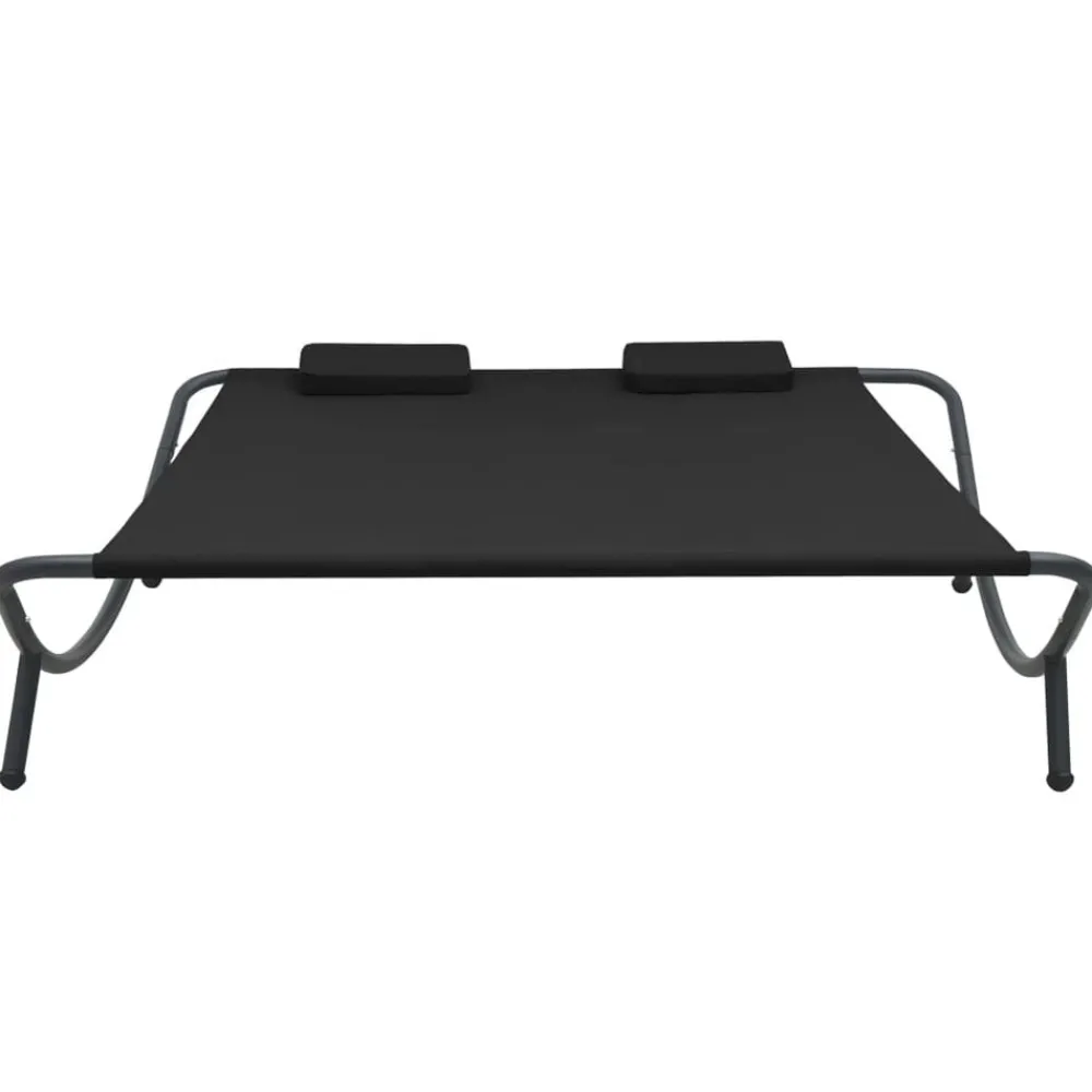 Mobilier De Jardin-vidaXL Chaise longue d'extérieur tissu Noir