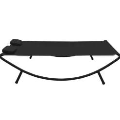 Mobilier De Jardin-vidaXL Chaise longue d'extérieur tissu Noir