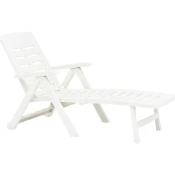 vidaXL Chaise longue pliable Plastique