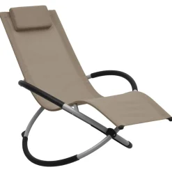 Mobilier De Jardin-vidaXL Chaise longue pour enfants Acier Taupe