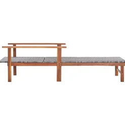vidaXL Chaise longue Résine tressée et bois d'acacia massif
