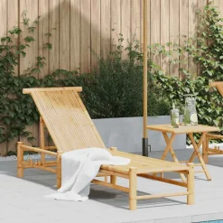 vidaXL Chaise longue 55x199x30 cm bambou