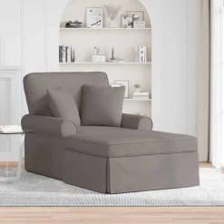 vidaXL Chaise lounge avec jupe avec coussin 3 pcs tissu