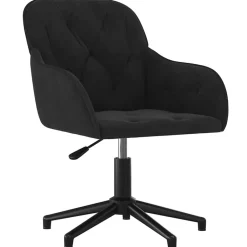 Meubles De Bureau-vidaXL Chaise pivotante de bureau Velours Noir