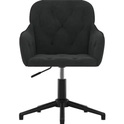 Meubles De Bureau-vidaXL Chaise pivotante de bureau Velours Noir