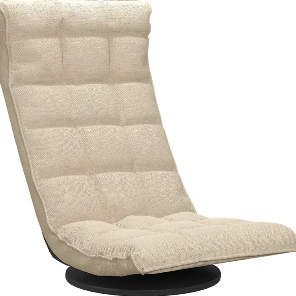vidaXL Chaise pivotante de sol Crème Tissu
