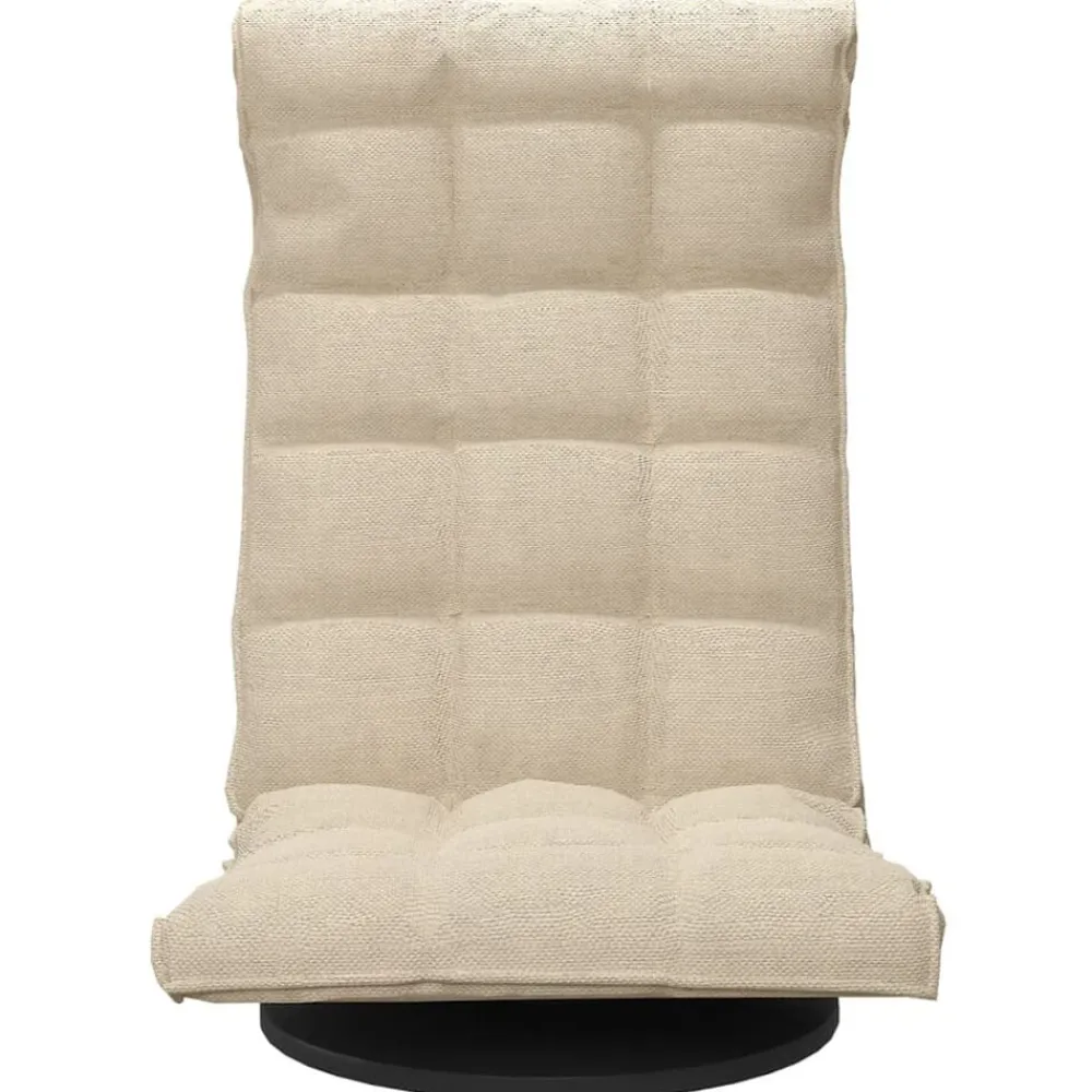 vidaXL Chaise pivotante de sol Crème Tissu