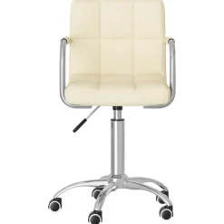Meubles De Bureau-vidaXL Chaise pivotante de bureau Crème Tissu Crème