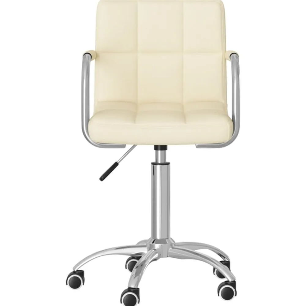 Meubles De Bureau-vidaXL Chaise pivotante de bureau Crème Tissu Crème