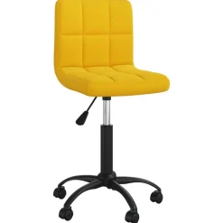 Meubles De Bureau-vidaXL Chaise pivotante de bureau Velours jaune moutarde