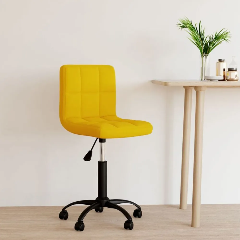 Meubles De Bureau-vidaXL Chaise pivotante de bureau Velours jaune moutarde