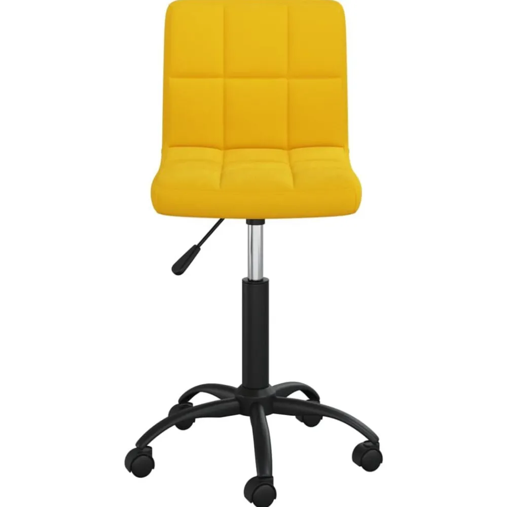 Meubles De Bureau-vidaXL Chaise pivotante de bureau Velours jaune moutarde