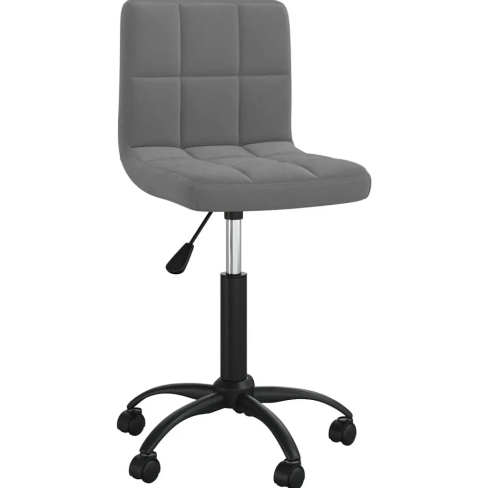 Meubles De Bureau-vidaXL Chaise pivotante de bureau Velours Gris foncé