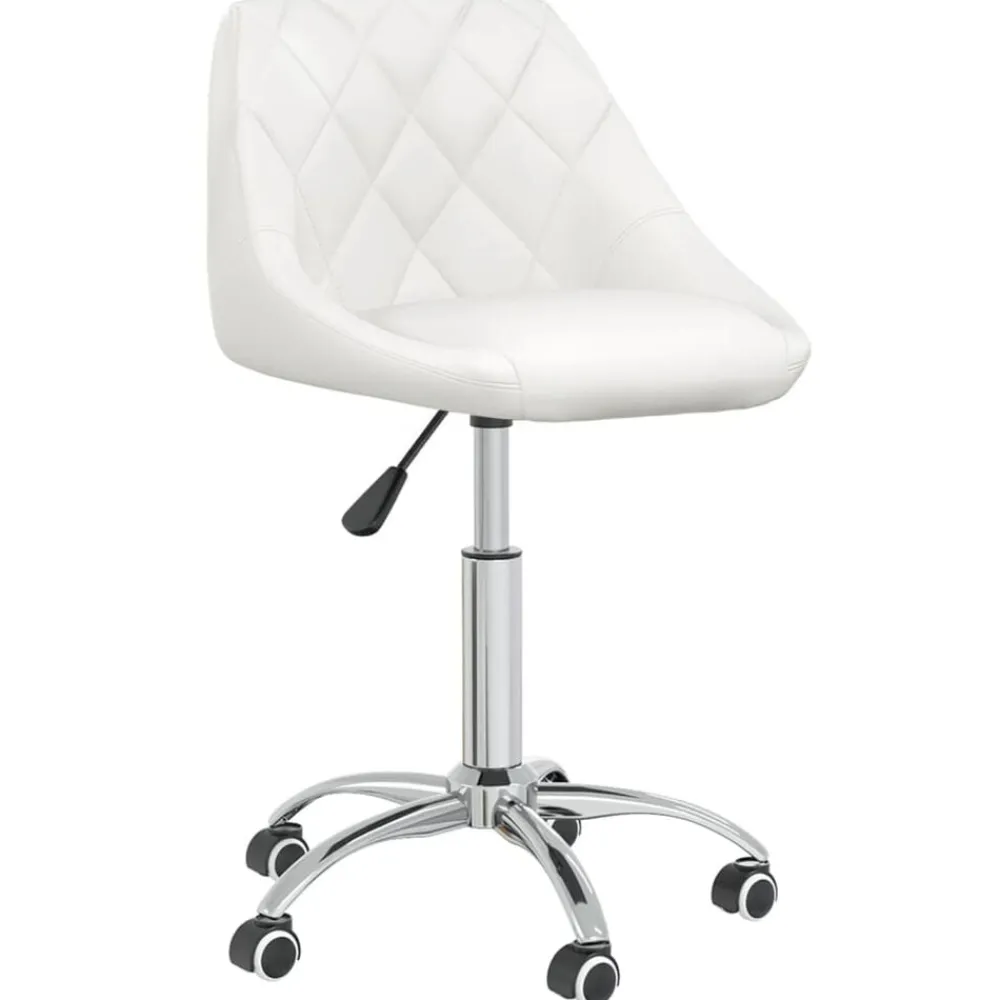 Meubles De Bureau-vidaXL Chaise pivotante de bureau Similicuir Blanc