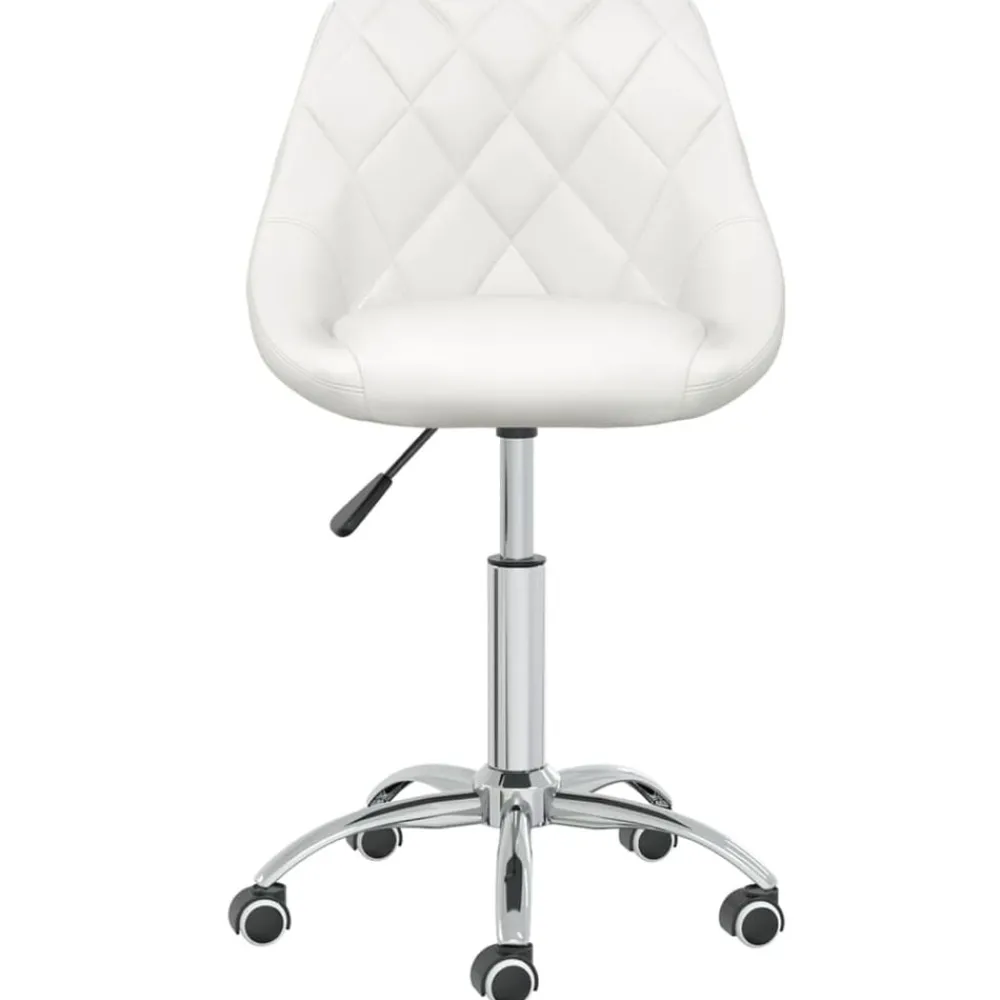 Meubles De Bureau-vidaXL Chaise pivotante de bureau Similicuir Blanc