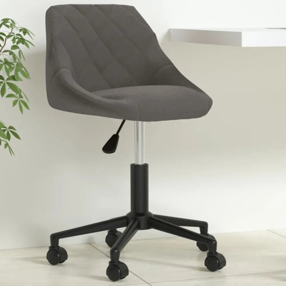 Meubles De Bureau-vidaXL Chaise pivotante de bureau Velours Gris foncé
