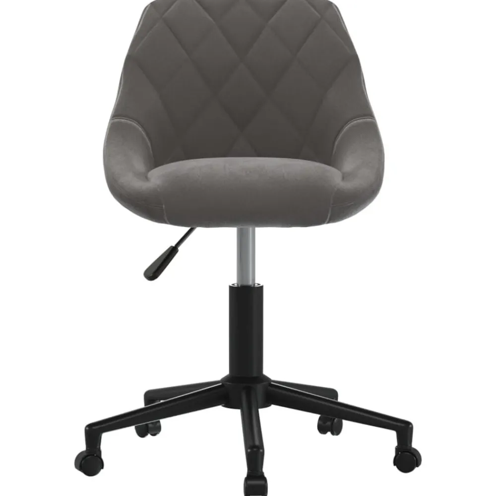Meubles De Bureau-vidaXL Chaise pivotante de bureau Velours Gris foncé