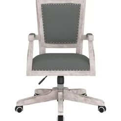 Meubles De Bureau-vidaXL Chaise pivotante de bureau foncé Tissu Gris