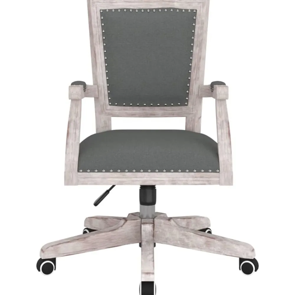 Meubles De Bureau-vidaXL Chaise pivotante de bureau foncé Tissu Gris
