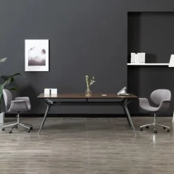 vidaXL Chaise pivotante de bureau Gris Tissu