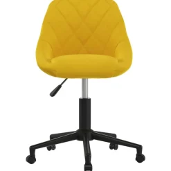 Meubles De Bureau-vidaXL Chaise pivotante de bureau Velours jaune moutarde