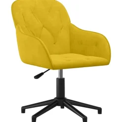 Meubles De Bureau-vidaXL Chaise pivotante de bureau Velours Jaune