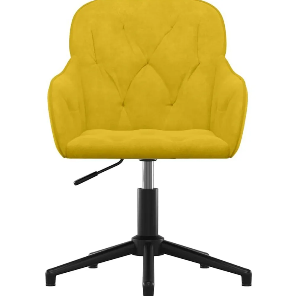 Meubles De Bureau-vidaXL Chaise pivotante de bureau Velours Jaune