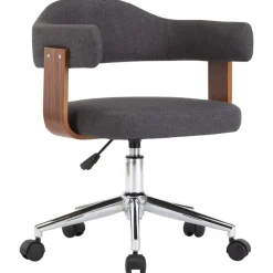 vidaXL Chaise pivotante de bureau Bois courbé et tissu