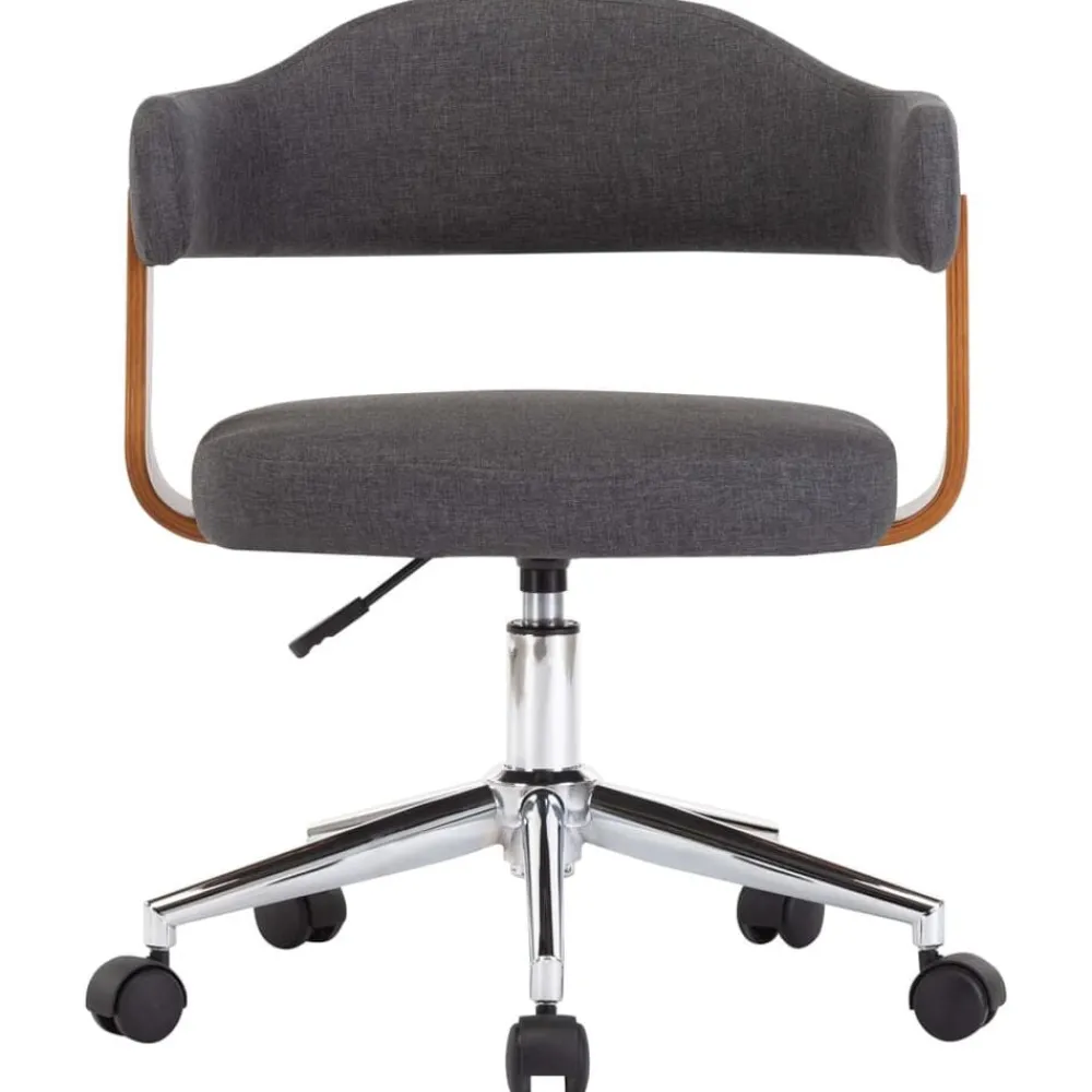 vidaXL Chaise pivotante de bureau Bois courbé et tissu