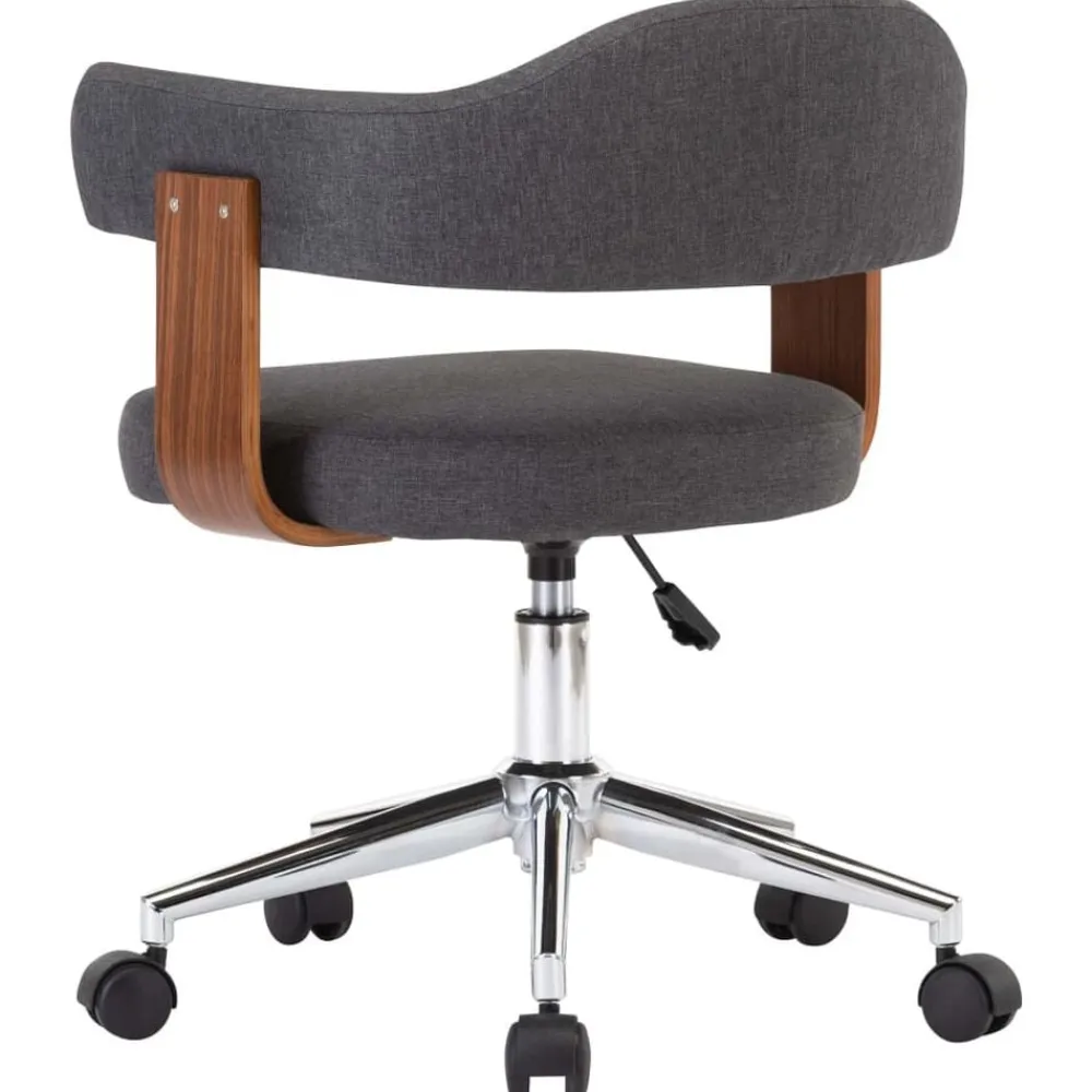 vidaXL Chaise pivotante de bureau Bois courbé et tissu