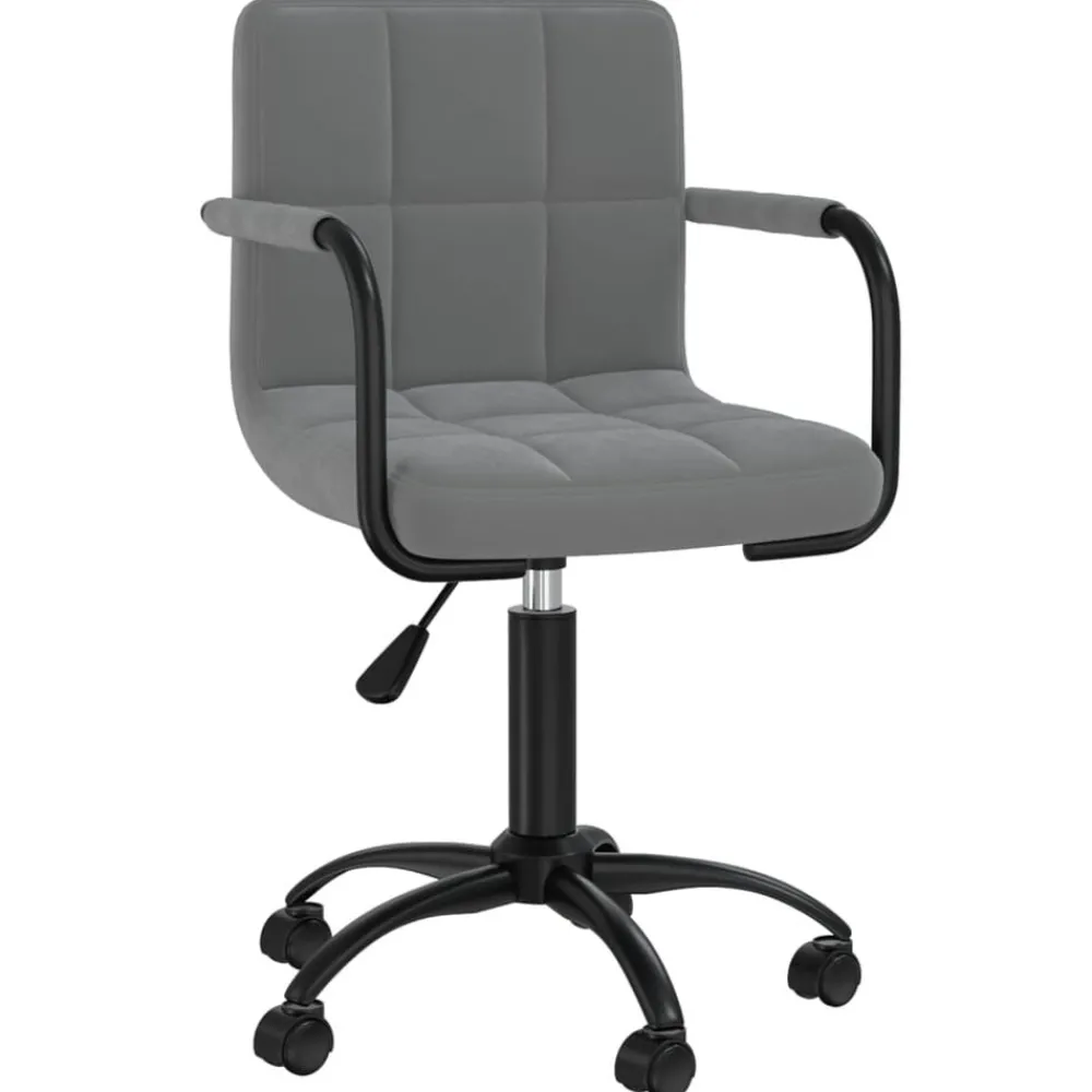 Meubles De Bureau-vidaXL Chaise pivotante de bureau Velours Gris foncé