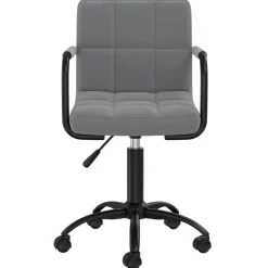 Meubles De Bureau-vidaXL Chaise pivotante de bureau Velours Gris foncé