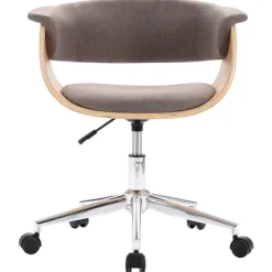 Meubles De Bureau-vidaXL Chaise pivotante de bureau Bois courbé et tissu Taupe