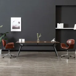 Meubles De Bureau-vidaXL Chaise pivotante de bureau Similicuir Marron