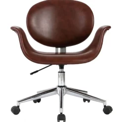 Meubles De Bureau-vidaXL Chaise pivotante de bureau Similicuir Marron