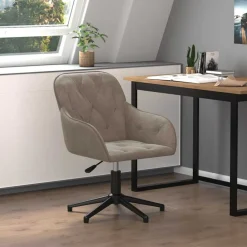 Meubles De Bureau-vidaXL Chaise pivotante de bureau Velours Gris clair