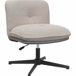 Fauteuils Et Chaises-vidaXL Chaise pivotante de bureau bouclé comme laine tissu Gris clair